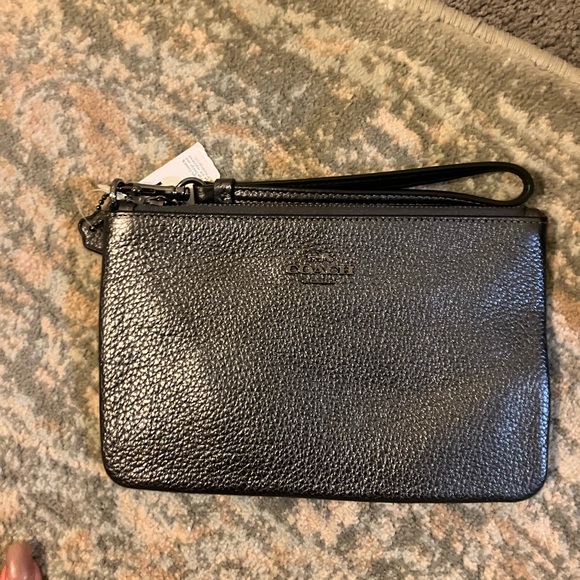 NWT! Coach Leather MetallicGraphite Evie Backpack 2 set - Picture 3 of 9